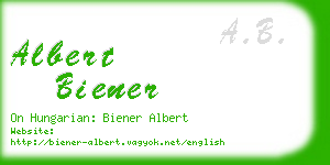 albert biener business card